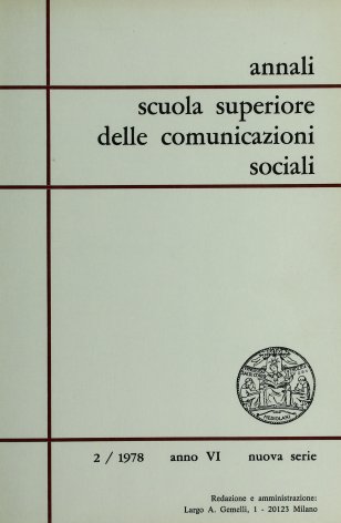 ANNALI SCUOLA SUPERIORE DELLE COMUNICAZIONI SOCIALI - 1978 - 2